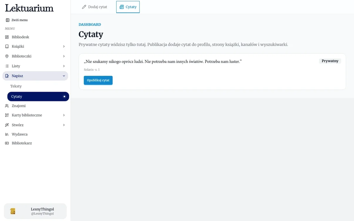 Lista cytatów w Bibliodesku