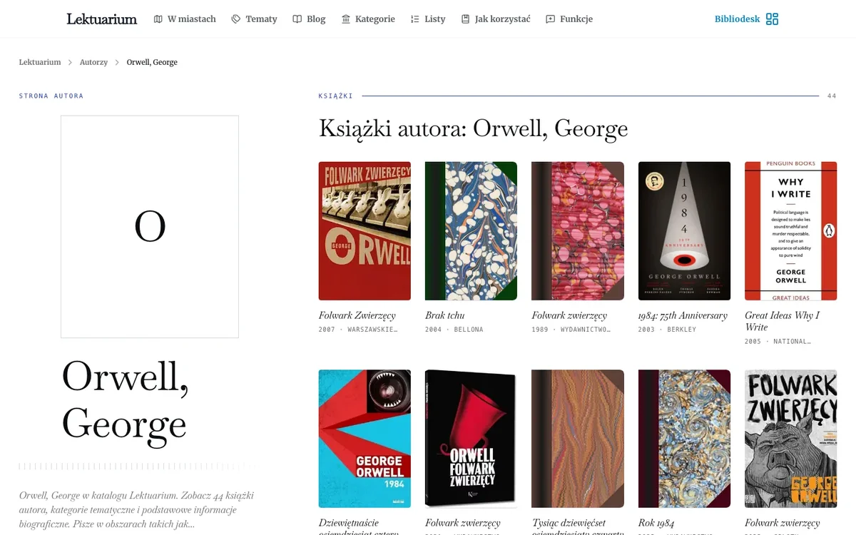 Strona autora George Orwell