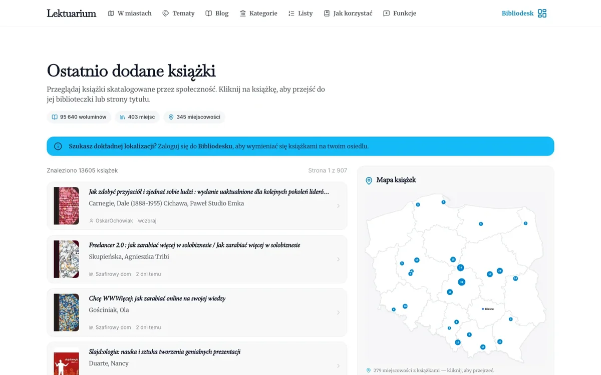 Katalog ostatnio dodanych książek